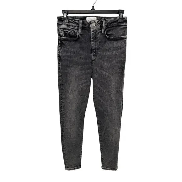 FRAME DENIM New Le One High Waist Gray Washed Crop Skinny Jeans // 1 - Picture 2 of 9